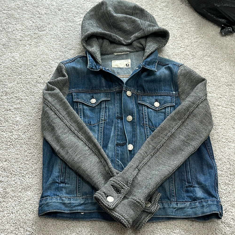 rag & bone Blue and Gray Bomber Jacket